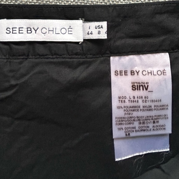 See By Chloe Women's Sequin Metallic Mini Skirt In Bronze Size 8 - Picture 8 of 10